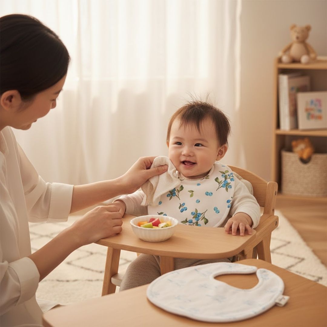 Blueberry & Bird Organic Bib Set
